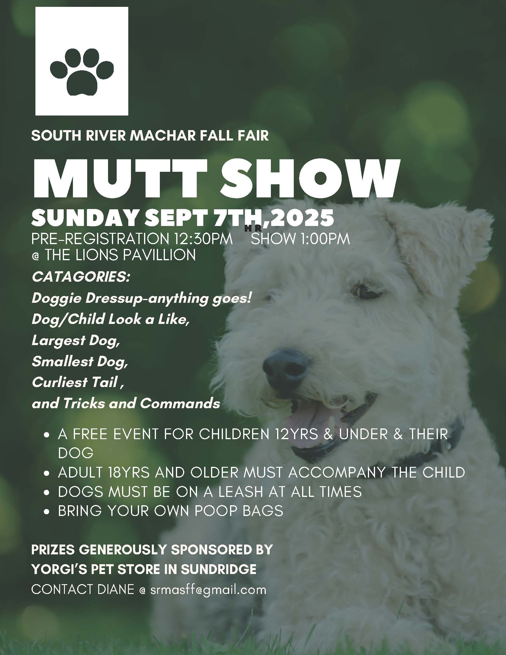 Fall Fair Mutt Show Sep 7 @ 12:30 pm